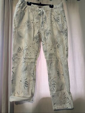CHARLIE B Cream Floral Drawstring Sweatpants